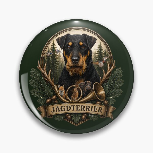 Item preview, Jagdterrier Vintage Hunting Logo designed and sold by TammyHunterArt.