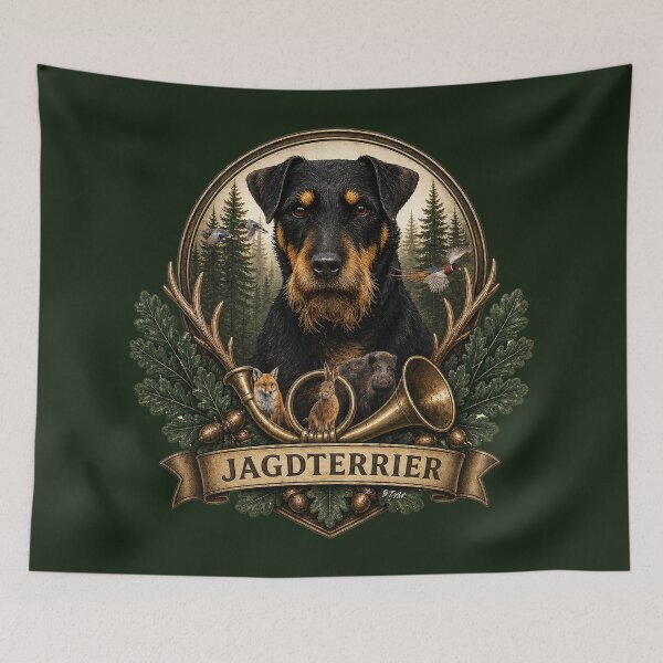 Item preview, Jagdterrier Vintage Hunting Logo designed and sold by TammyHunterArt.