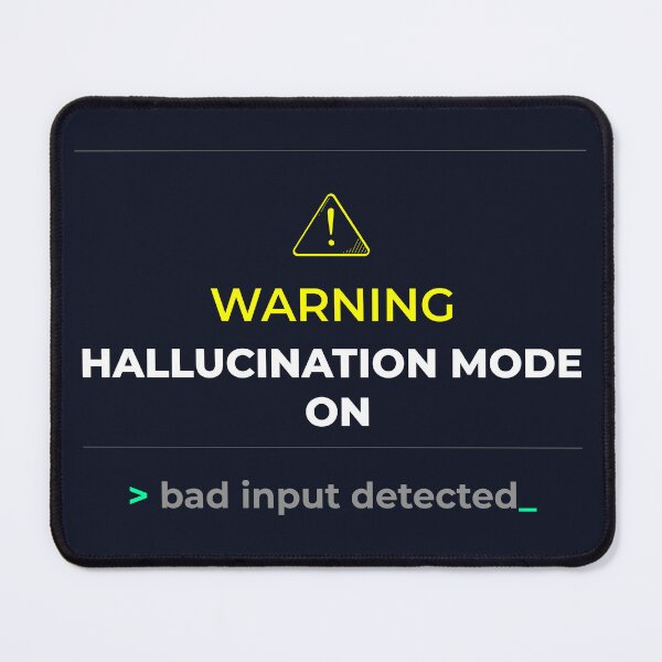 Item preview, Funny AI Hallucination Mode On – Tech Humor Warning Design designed and sold by Design & Chill Studio ✅ .