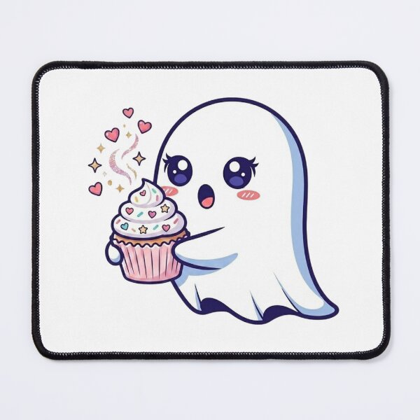 Item preview, Sweetest Little Ghost: Kawaii Spirit with Magical Cupcake & Hearts designed and sold by Afrocat prints.