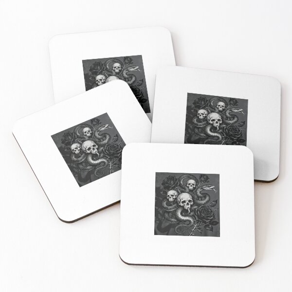 Item preview, Dark Gothic Art Style Snakes Skulls and Roses designed and sold by AllxN.