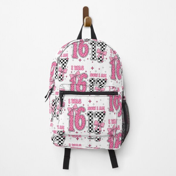 Item preview, I Was 16 Now I Am 17 | Sweet 16 to 17 Birthday Design | Cute Pink Leopard & Checkerboard Aesthetic | Teen Birthday Gift designed and sold by Bhaskar Digital Art.