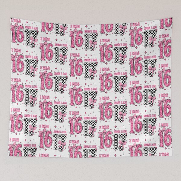 Item preview, I Was 16 Now I Am 17 | Sweet 16 to 17 Birthday Design | Cute Pink Leopard & Checkerboard Aesthetic | Teen Birthday Gift designed and sold by Bhaskar Digital Art.