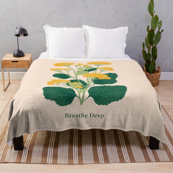 Item preview, Linden Blossom Breathe Deep – Minimal Botanical Illustration with Calm Typography designed and sold by BobaBunny76.