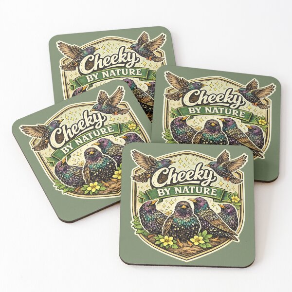 Item preview, Cheeky By Nature Starling Badge Cute Wildlife Design designed and sold by ChirpInc.