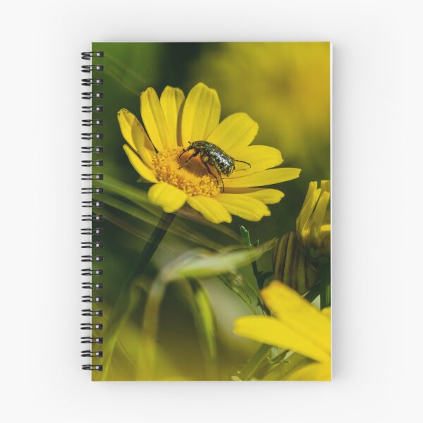Item preview, Green Beetle on Yellow Daisy Flower Macro Photo Pollination Nature Close-Up Summer Garden designed and sold by Nmallia.