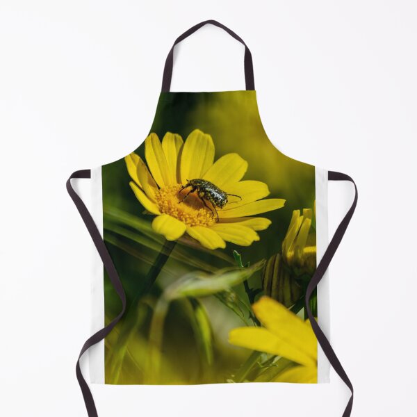 Item preview, Green Beetle on Yellow Daisy Flower Macro Photo Pollination Nature Close-Up Summer Garden designed and sold by Nmallia.