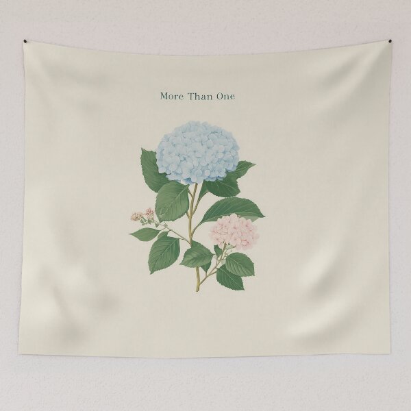 Item preview, Hydrangea More Than One – Elegant Floral Illustration with Meaningful Typography designed and sold by BobaBunny76.