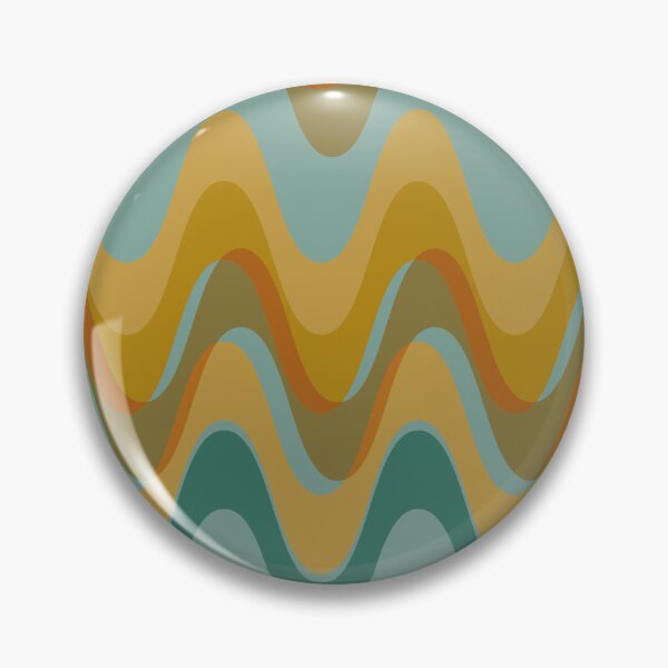Item preview, Retro wave pattern - MCM mod geometric in  turquoise and earthy tones designed and sold by JMgraphic.
