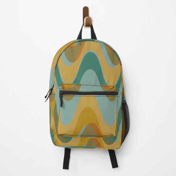 Item preview, Retro wave pattern - MCM mod geometric in  turquoise and earthy tones designed and sold by JMgraphic.