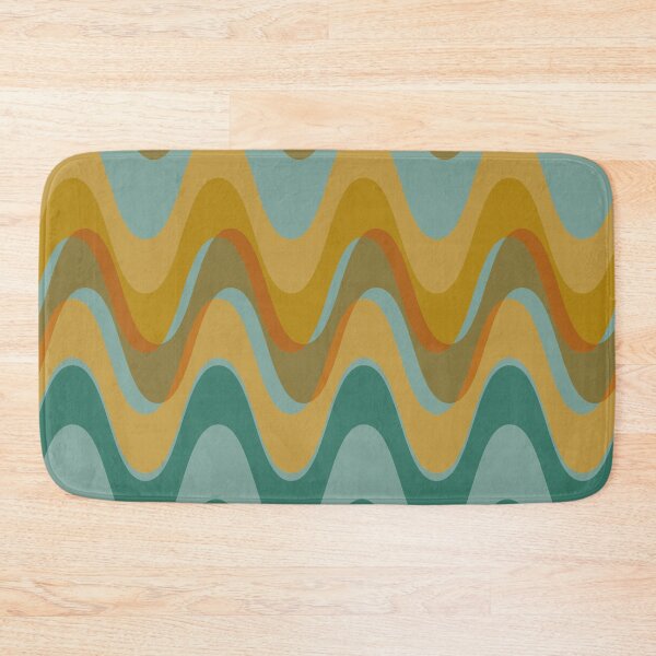 Item preview, Retro wave pattern - MCM mod geometric in  turquoise and earthy tones designed and sold by JMgraphic.