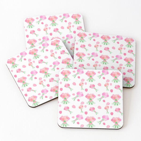 Item preview, Tulips and Bow Bouquets pattern on white designed and sold by CreaTwinkles.