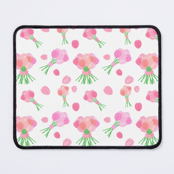 Item preview, Tulips and Bow Bouquets pattern on white designed and sold by CreaTwinkles.