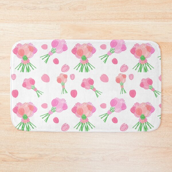 Item preview, Tulips and Bow Bouquets pattern on white designed and sold by CreaTwinkles.