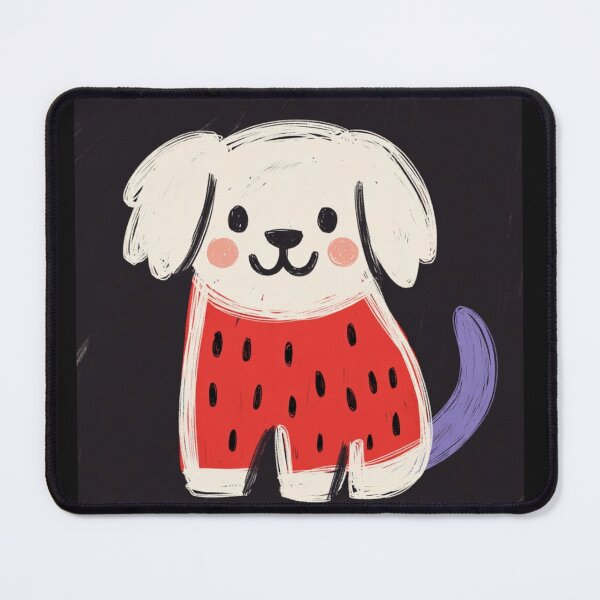 Item preview, Chunky Strawberry Scandinavian Naive Art Folk Dog designed and sold by ZunZunArt.