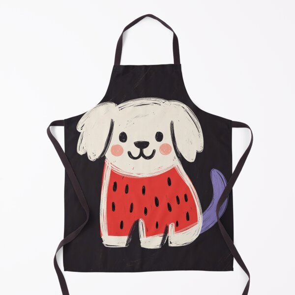 Item preview, Chunky Strawberry Scandinavian Naive Art Folk Dog designed and sold by ZunZunArt.
