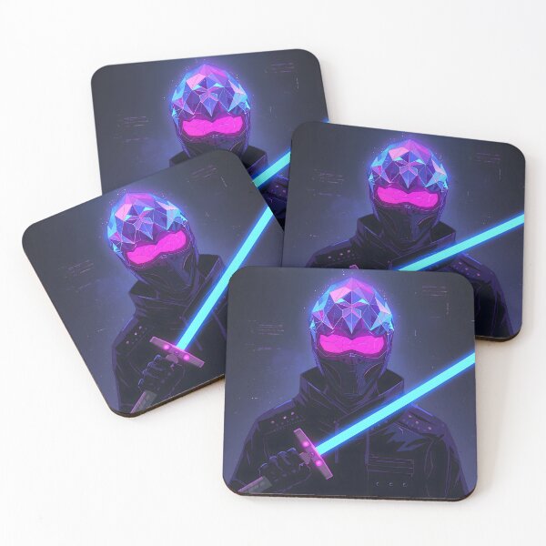 Item preview, Cyberpunk Neon Ninja - Futuristic Crystal Warrior Art designed and sold by UnRealS.