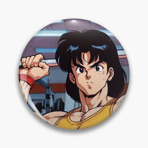 Item preview, Anime Retro Man Gym in Tokio Japan 80s VIntage Motivation Fitness  designed and sold by TBestretroShop.