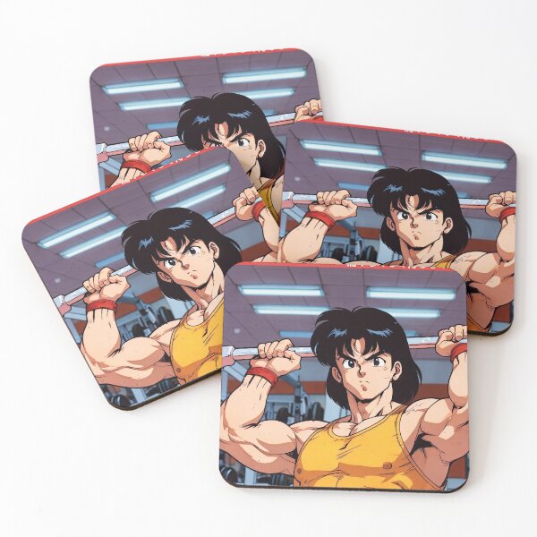 Item preview, Anime Retro Man Gym in Tokio Japan 80s VIntage Motivation Fitness  designed and sold by TBestretroShop.