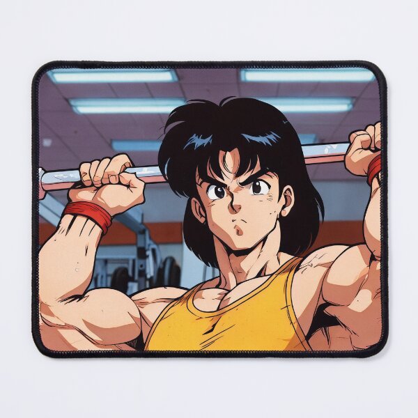 Item preview, Anime Retro Man Gym in Tokio Japan 80s VIntage Motivation Fitness  designed and sold by TBestretroShop.