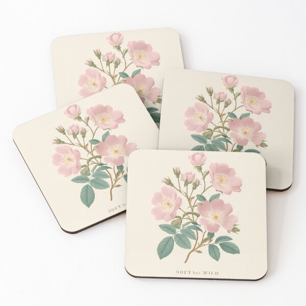 Item preview,  Wild Rose Soft But Wild – Elegant Floral Illustration with Bold Typography designed and sold by BobaBunny76.