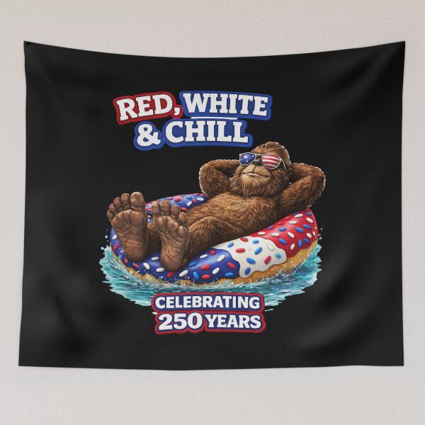 Item preview, Funny Bigfoot Red White & Chill 4th of July Design designed and sold by FREENATION2026.