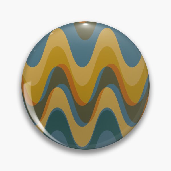 Item preview, Retro wave pattern - MCM mod geometric in blue and mustard yellow designed and sold by JMgraphic.