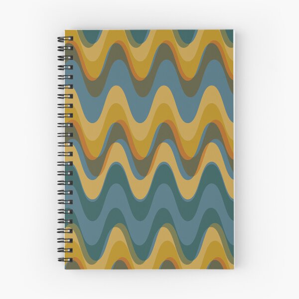 Item preview, Retro wave pattern - MCM mod geometric in blue and mustard yellow designed and sold by JMgraphic.