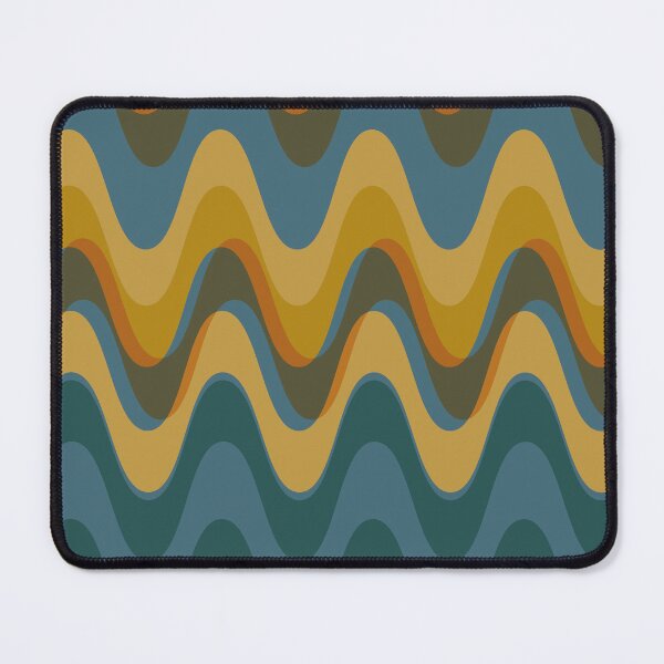 Item preview, Retro wave pattern - MCM mod geometric in blue and mustard yellow designed and sold by JMgraphic.