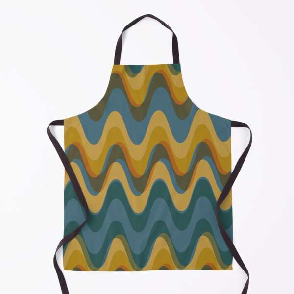 Item preview, Retro wave pattern - MCM mod geometric in blue and mustard yellow designed and sold by JMgraphic.