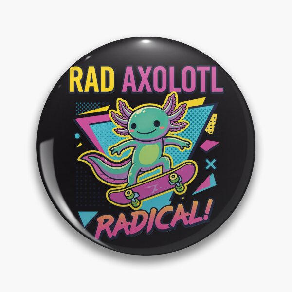 Item preview, Vintage 90s style Axolotl Funny Neoteny Neon Rad Radical skateboarding - HD ONLINE STORE designed and sold by bard-art.