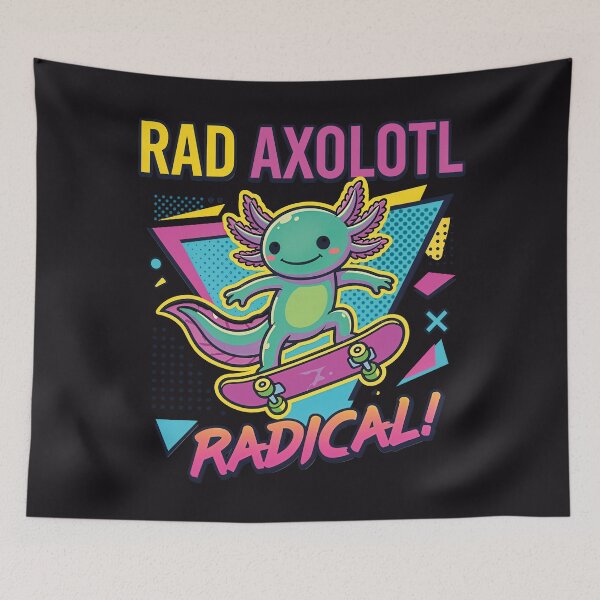Item preview, Vintage 90s style Axolotl Funny Neoteny Neon Rad Radical skateboarding - HD ONLINE STORE designed and sold by bard-art.