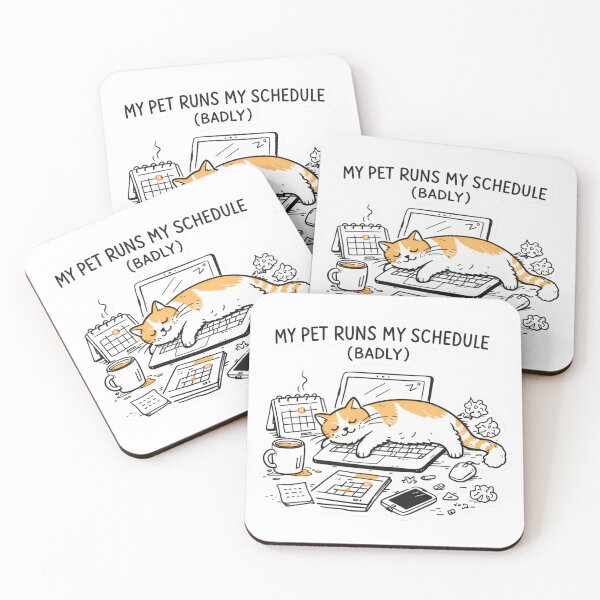 Item preview, My Pet Runs My Schedule – Funny Cat Lover Shirt – Lazy Cat Humor designed and sold by Safe Haven Pets.