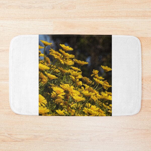 Item preview, Bright Yellow Daisies In Bloom On A Sunny Spring Hill With Green Stems And Bokeh designed and sold by Nmallia.