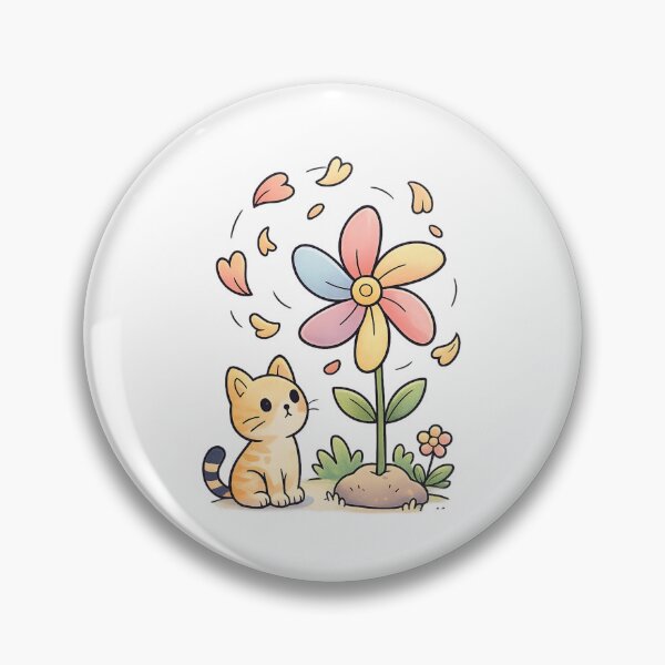 Item preview, Cat Watching Flower Pinwheel Essential T-Shirt designed and sold by SoftSproutstu.