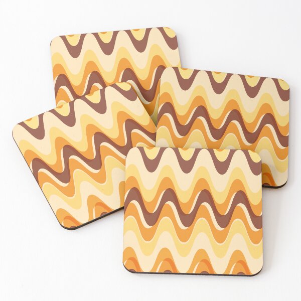 Item preview, Retro wave pattern - MCM 70s mod geometric in warm brown, orange and yellow designed and sold by JMgraphic.