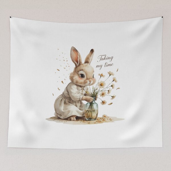 Item preview, Taking My Time Cute Vintage Bunny Woodland Nursery Decor designed and sold by AQUILAKREO.