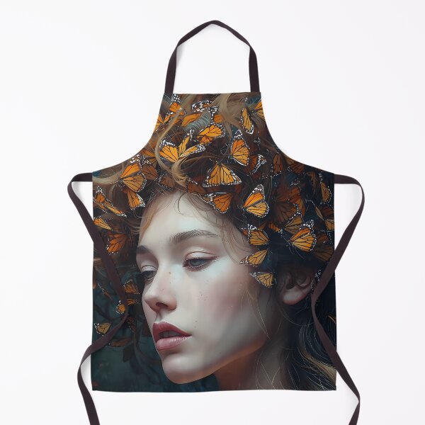 Item preview, Butterfly Muse Portrait - Mystical Woman with Monarch Hair Art designed and sold by UnRealS.