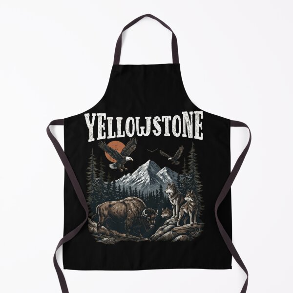 Item preview, Yellowstone National Park Vintage Wildlife Adventure Bison and Wolves designed and sold by haitrieuic96.