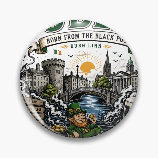 Item preview, Dublin Ireland Vintage Graphic T-Shirt – Irish Culture, Guinness, Leprechaun & City Skyline Design  designed and sold by LineLoo.
