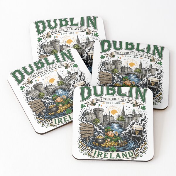 Item preview, Dublin Ireland Vintage Graphic T-Shirt – Irish Culture, Guinness, Leprechaun & City Skyline Design  designed and sold by LineLoo.