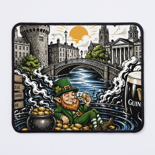 Item preview, Dublin Ireland Vintage Graphic T-Shirt – Irish Culture, Guinness, Leprechaun & City Skyline Design designed and sold by LineLoo.