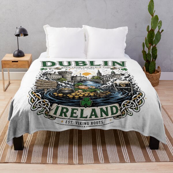 Item preview, Dublin Ireland Vintage Graphic T-Shirt – Irish Culture, Guinness, Leprechaun & City Skyline Design  designed and sold by LineLoo.