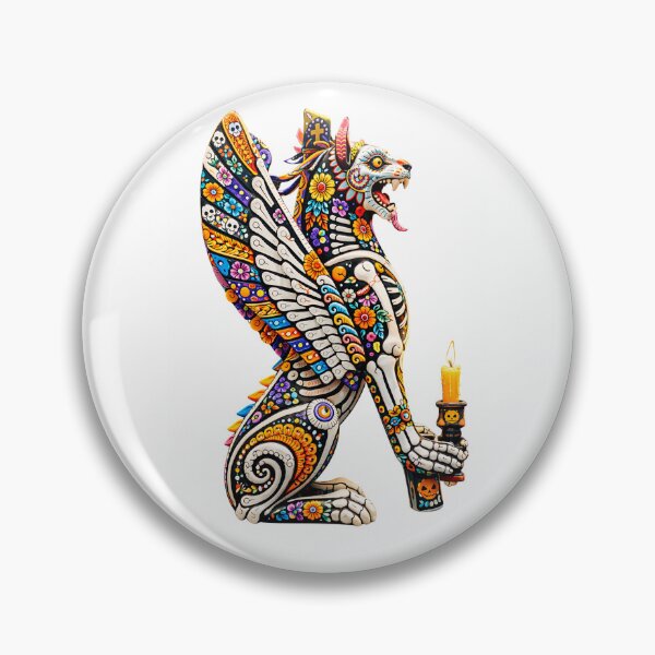 Item preview, Day of the dead winged lion designed and sold by Oro y Tinta.
