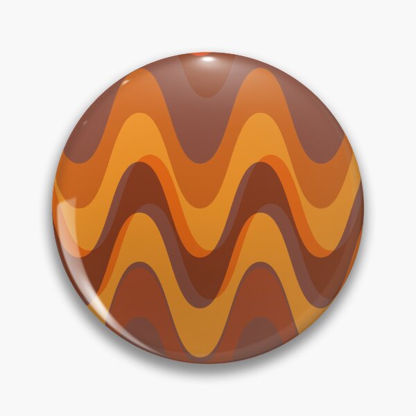 Item preview, Retro wave pattern - MCM 70s mod geometric in dark brown, orange and yellow designed and sold by JMgraphic.