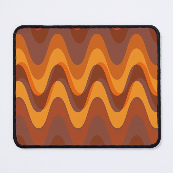Item preview, Retro wave pattern - MCM 70s mod geometric in dark brown, orange and yellow designed and sold by JMgraphic.