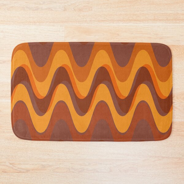 Item preview, Retro wave pattern - MCM 70s mod geometric in dark brown, orange and yellow designed and sold by JMgraphic.