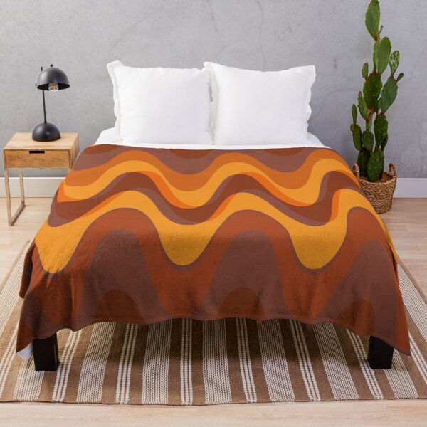 Item preview, Retro wave pattern - MCM 70s mod geometric in dark brown, orange and yellow designed and sold by JMgraphic.