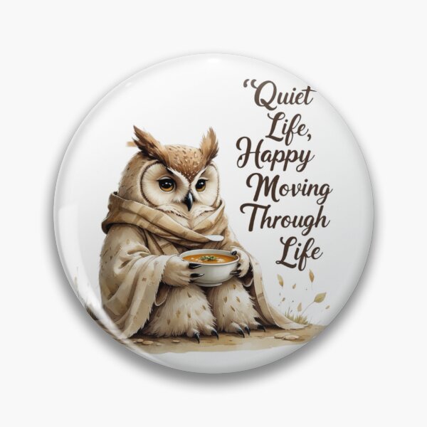 Item preview, Quiet Life Happy Mind Cute Vintage Owl Woodland Animal designed and sold by AQUILAKREO.