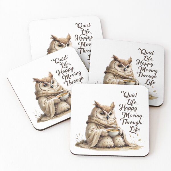 Item preview, Quiet Life Happy Mind Cute Vintage Owl Woodland Animal designed and sold by AQUILAKREO.